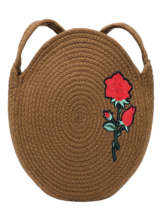 Ariya Women Round Sling Bag with Swatch (4058 | Brown) Handcrafted PP & Cotton Blend Shoulder Purse, Perfect for Ladies & Girls, Lightweight Crossbody Bag for Daily, Casual, Travel & All Occasions - Image 1